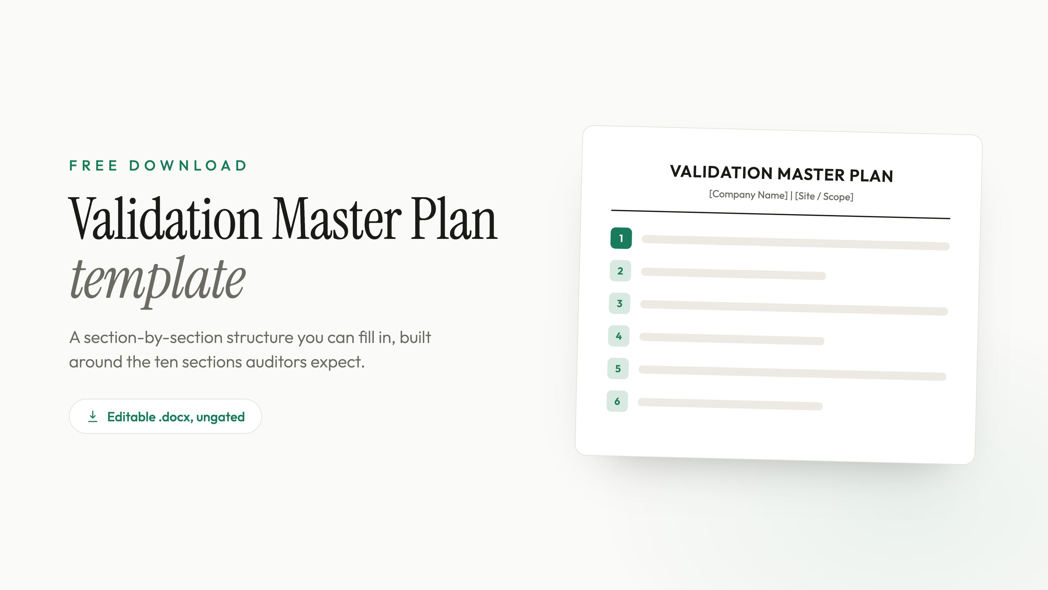Validation Master Plan Template: A Section-by-Section Guide (Free Download)